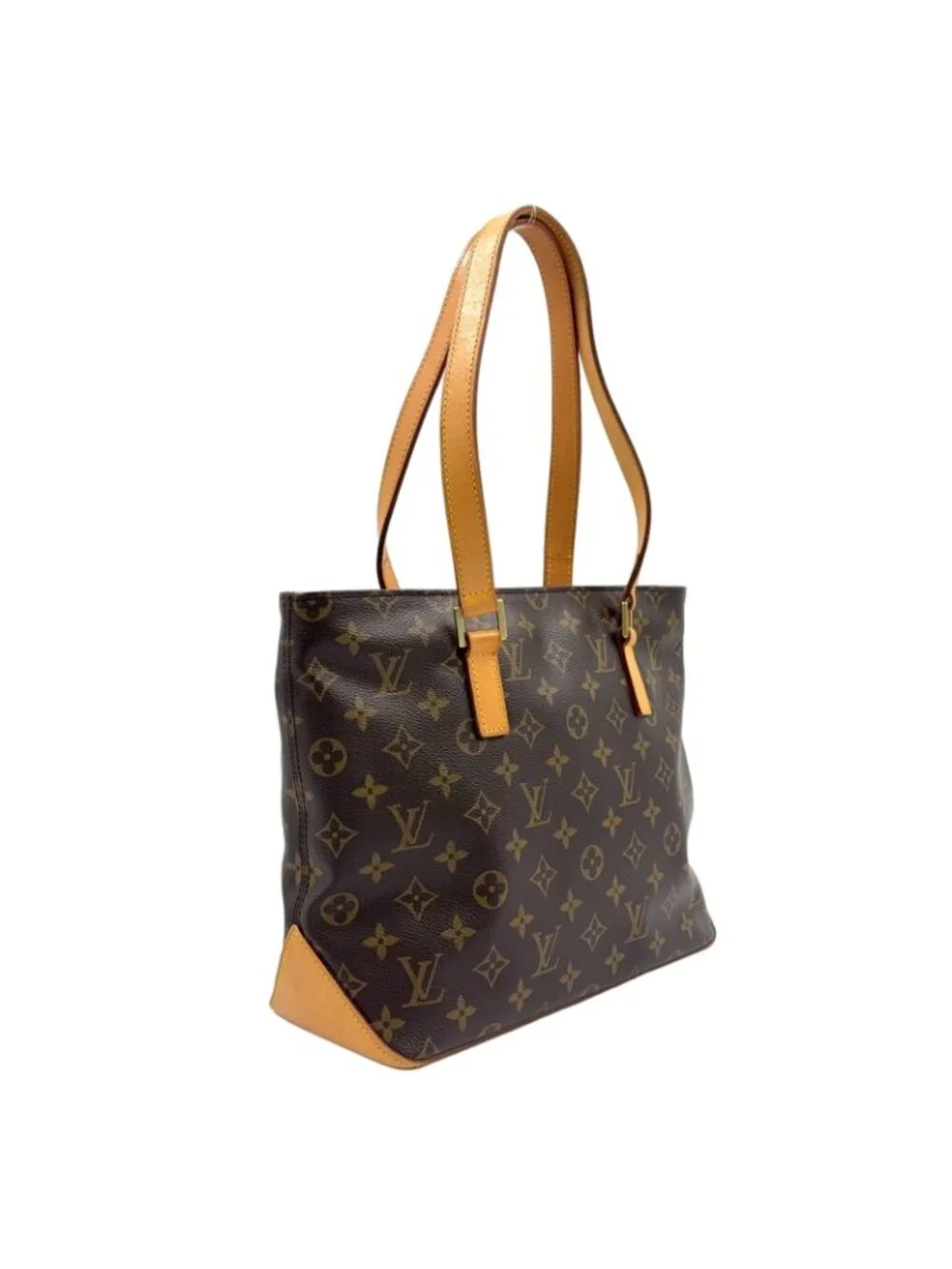 Louis Vuitton Cabas Piano Monogram Leather Brown Light Tote Gold - Picture 2 of 15